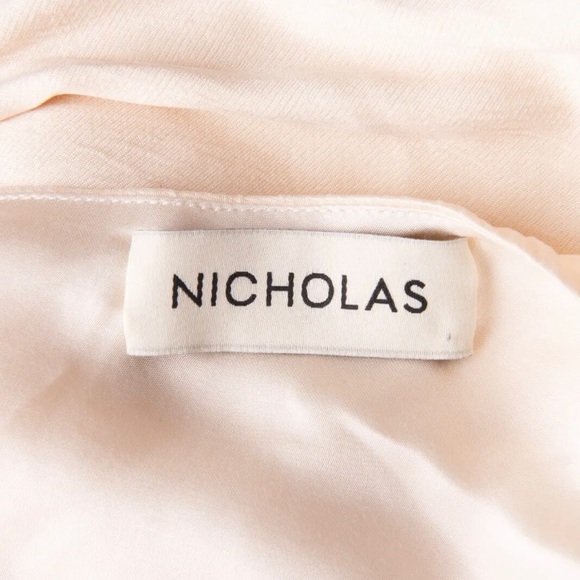 RRP €550 NICHOLAS Fynlee Shift Dress US8 M Crumpled Neck Scarf One Shoulder - Picture 5 of 8